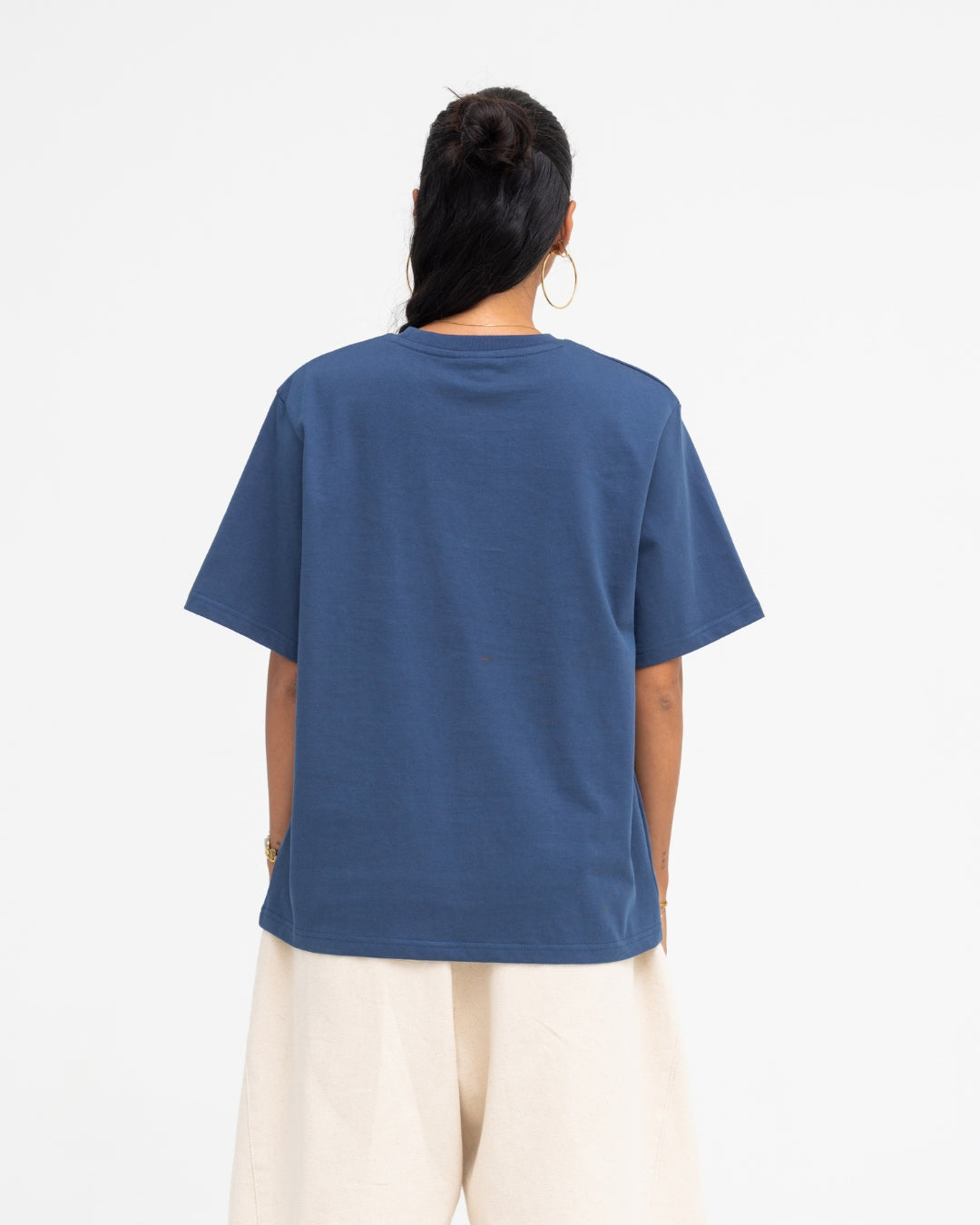 Cropped Basic Tee (Navy)