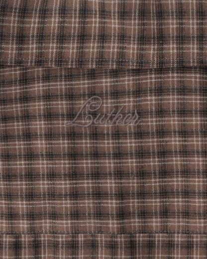 Short Sleeve Shirt (Brown Plaid)