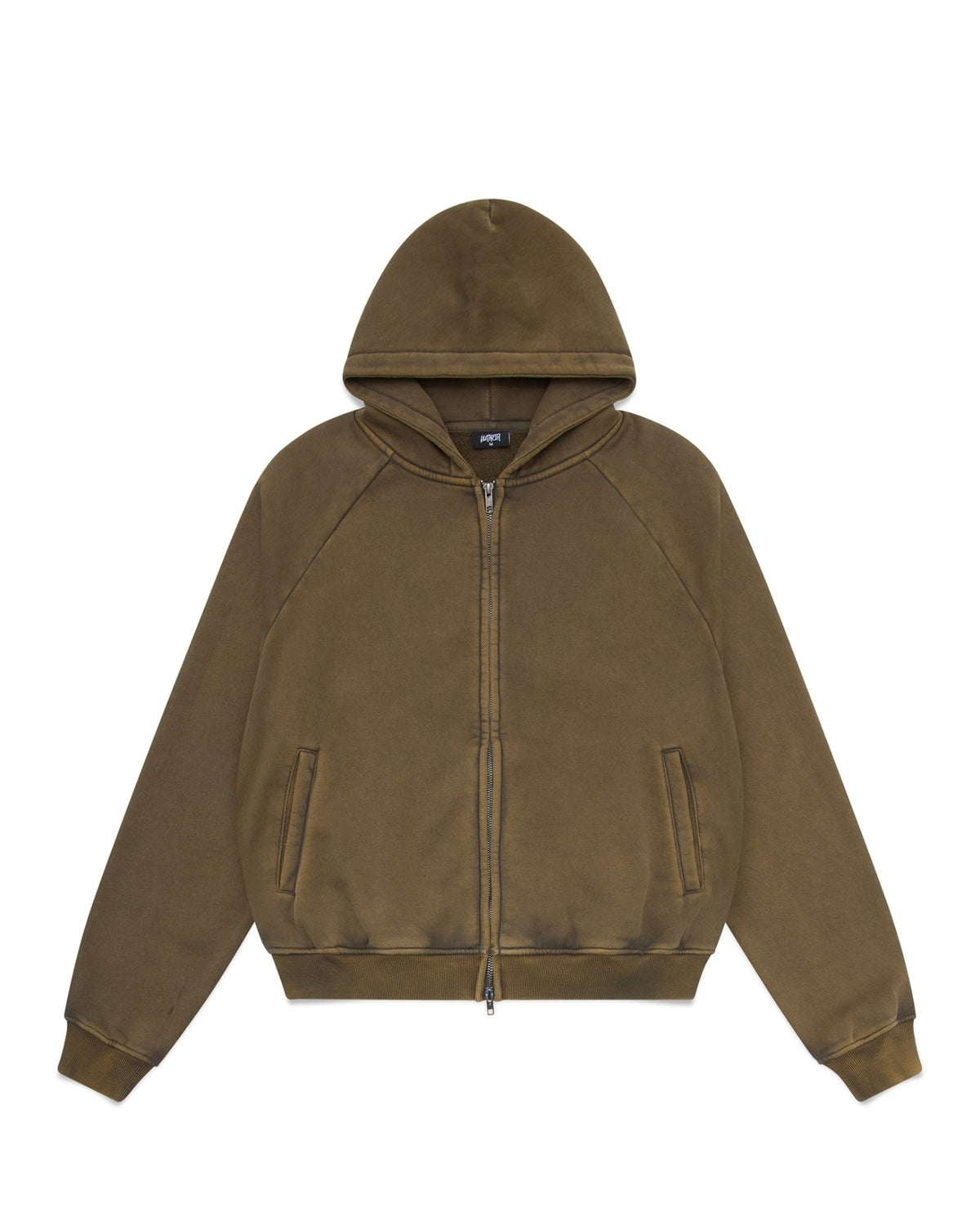 Zip Up Hoodie (Washed Olive)