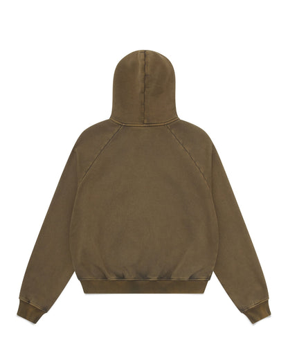 Zip Up Hoodie (Washed Olive)