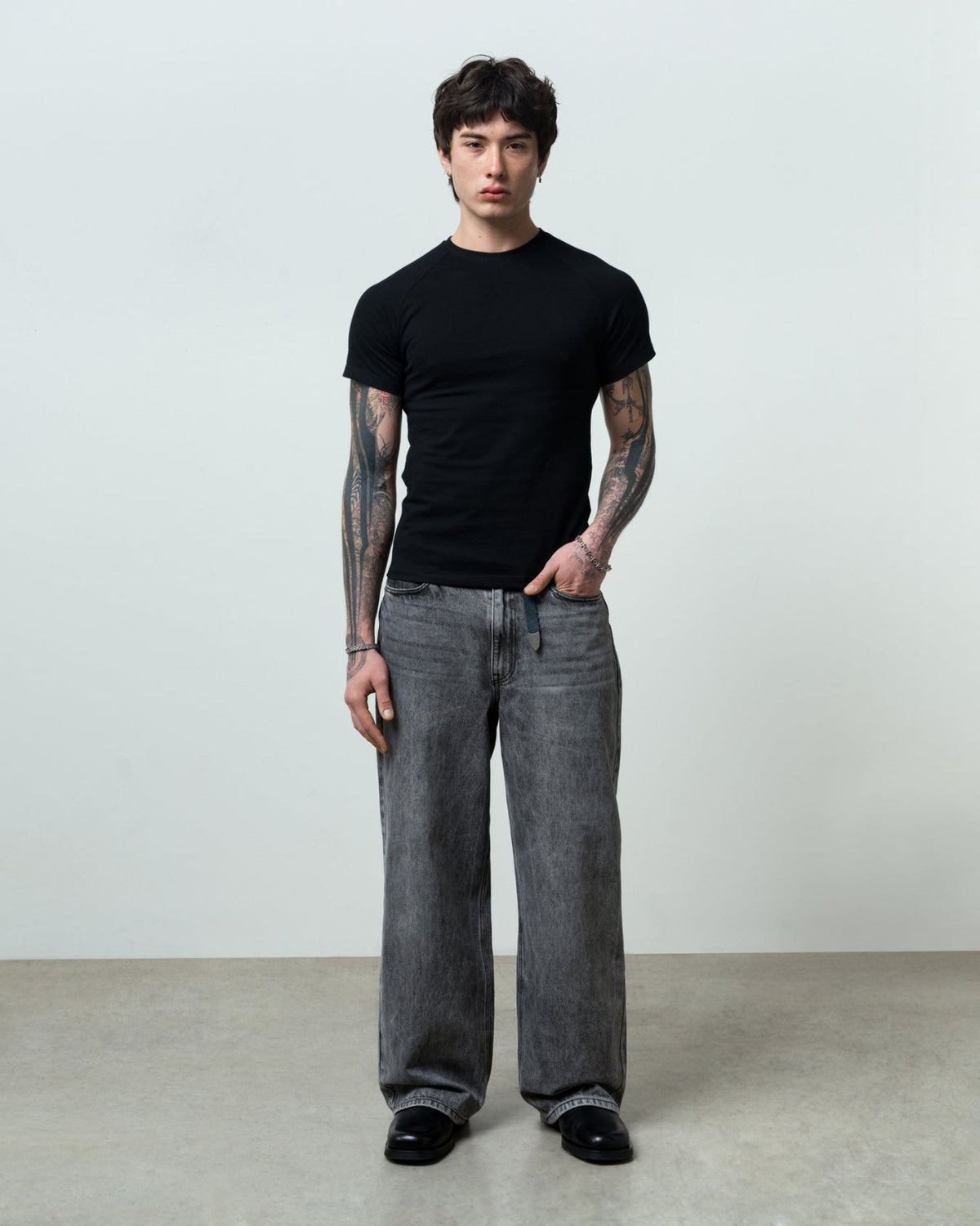 Wide Leg Jeans (Grey)