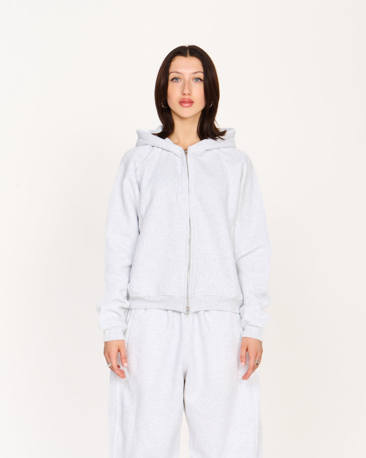 Zip Up Hoodie (Marle White)