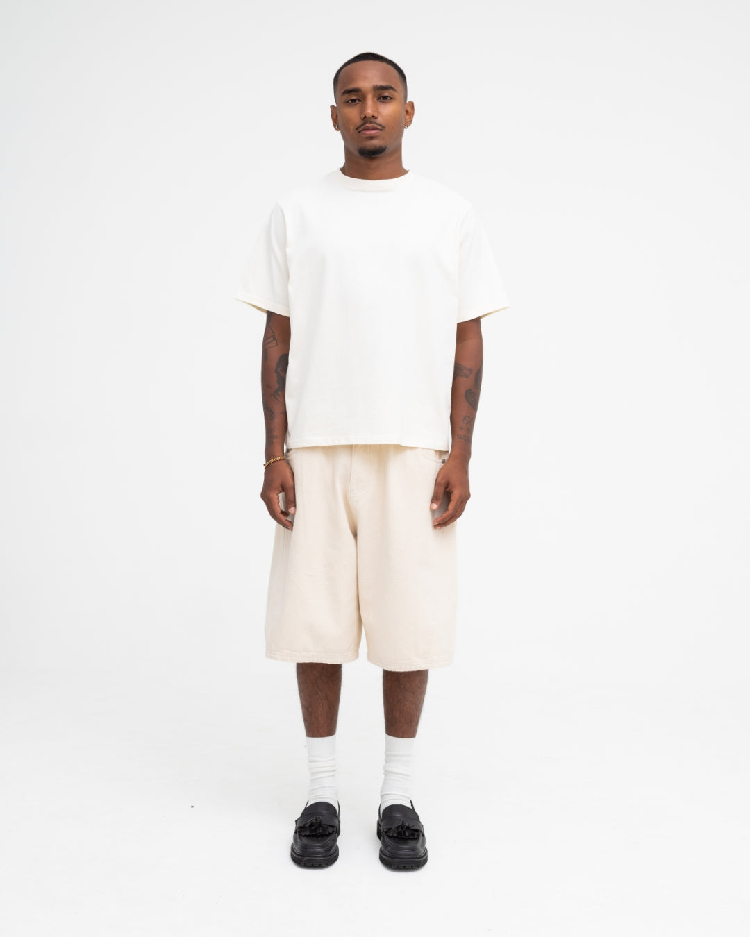 Cropped Basic Tee (Off White)
