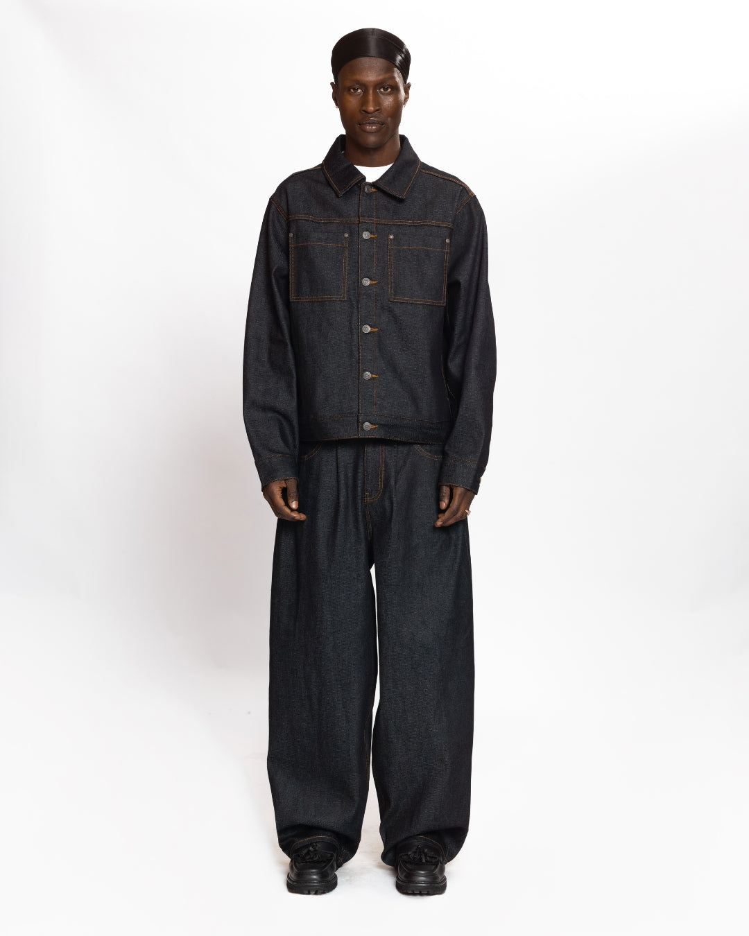 Baggy Raw Denim (Blue Black)