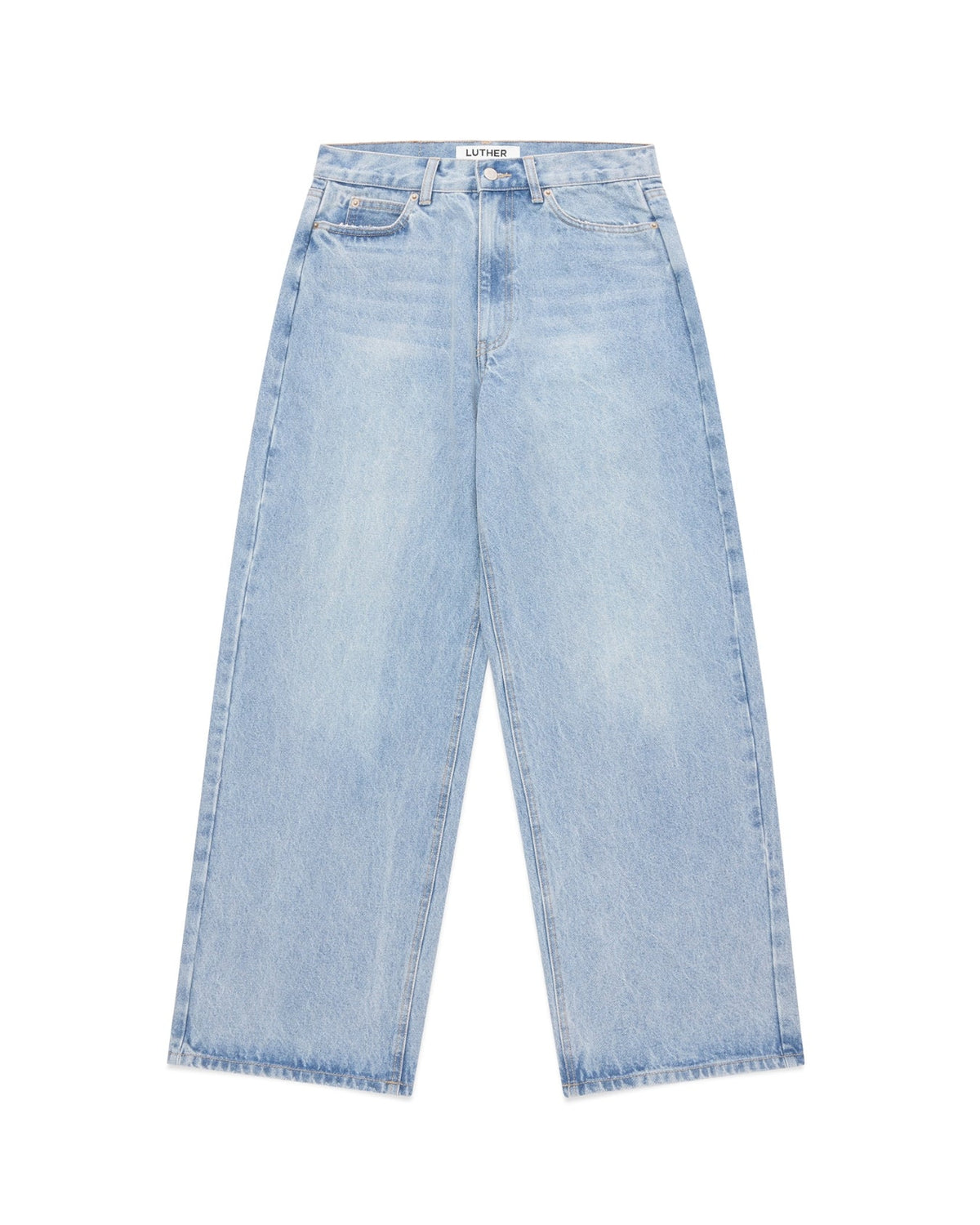 Wide Leg Jeans (Washed Blue)
