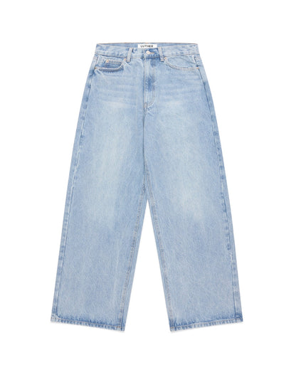 Wide Leg Jeans (Washed Blue)