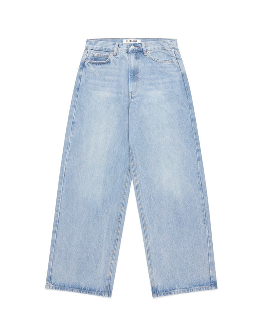 Wide Leg Jeans (Washed Blue)