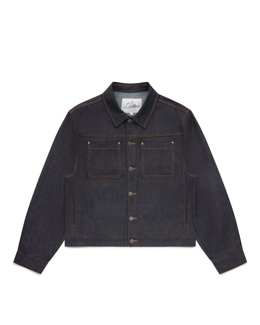 Raw Denim Jacket (Blue Black)