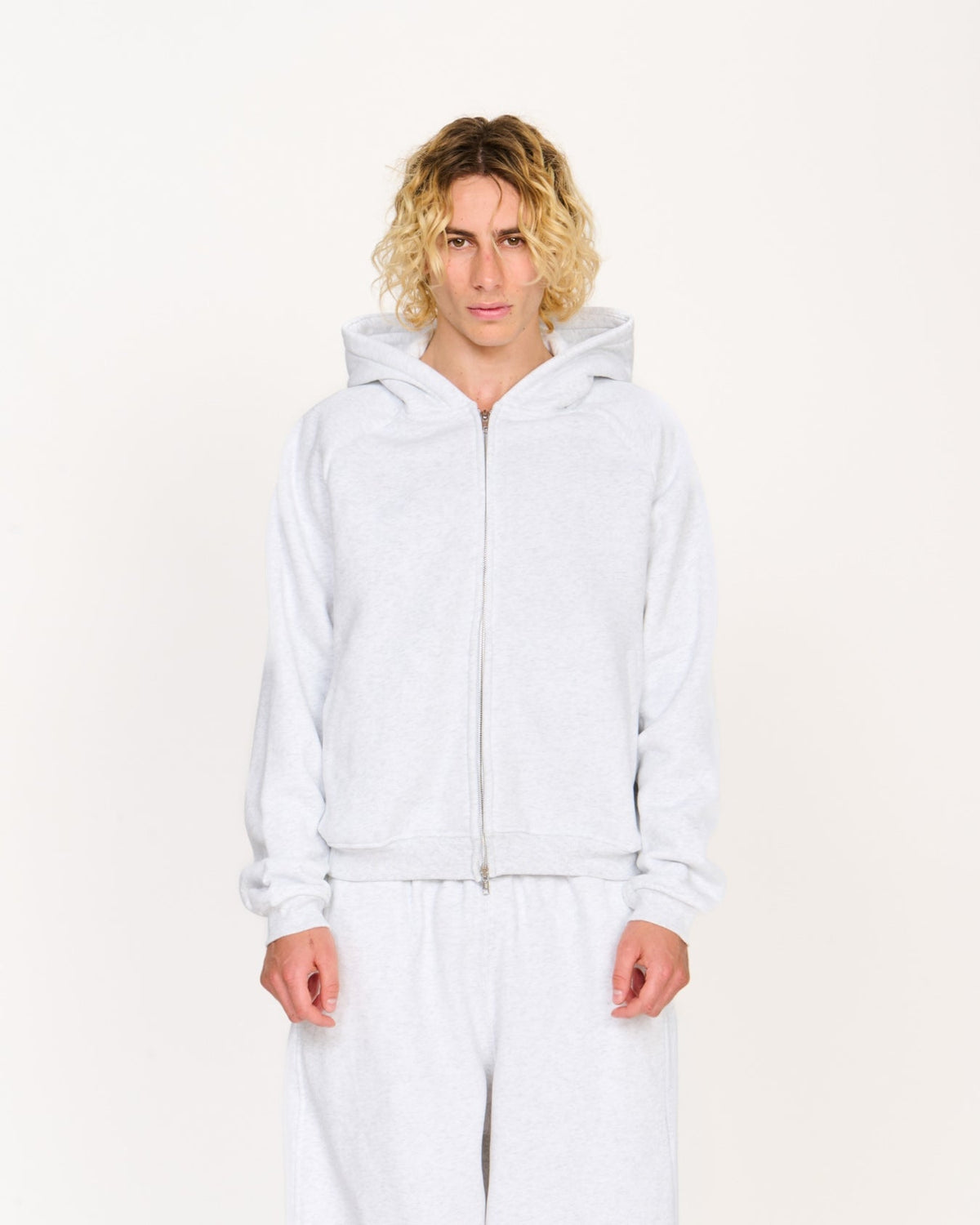 Zip Up Hoodie (Marle White)