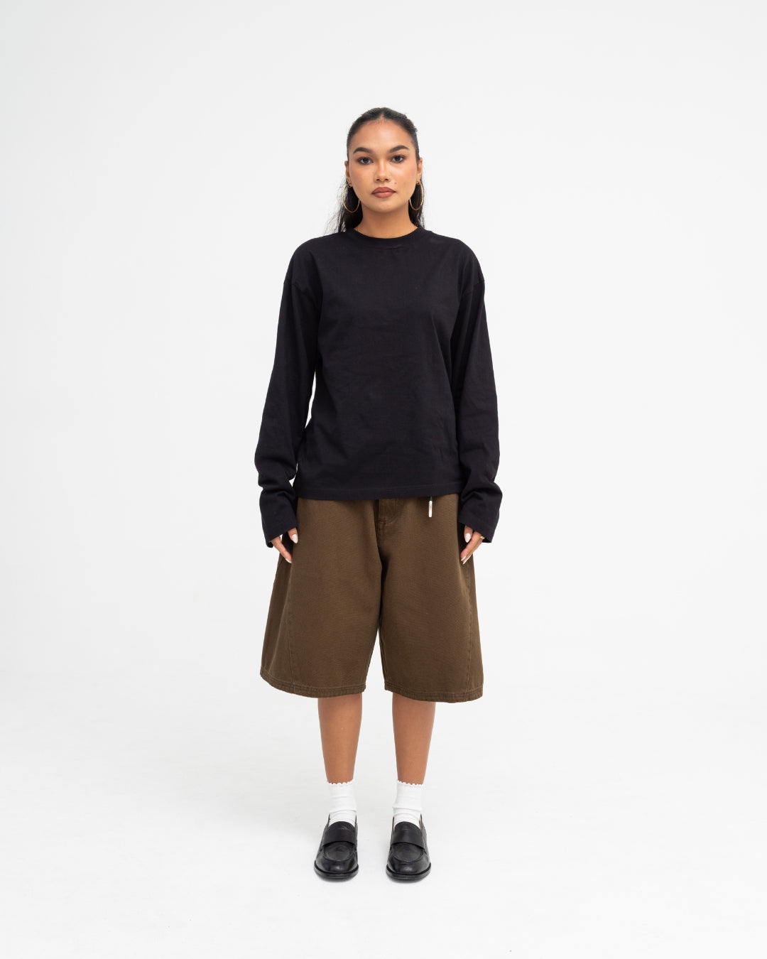 Baggy Panel Shorts (Khaki)