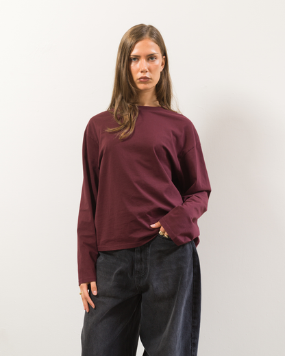 Long Sleeve Tee (Burgundy)