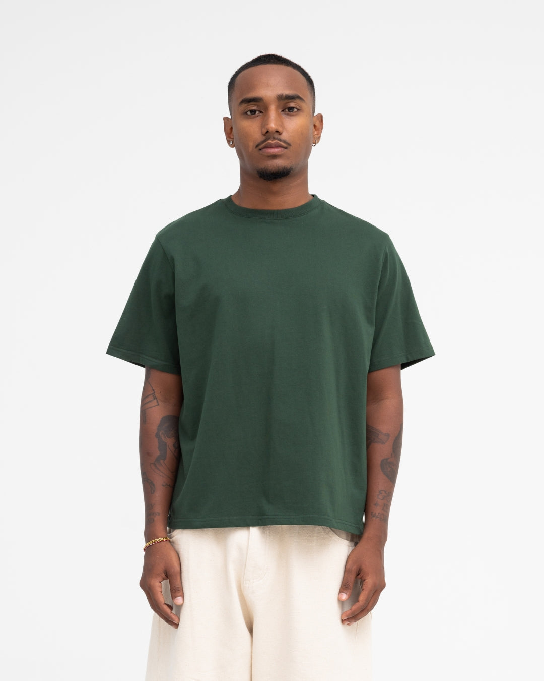 Cropped Basic Tee (Forest Green)
