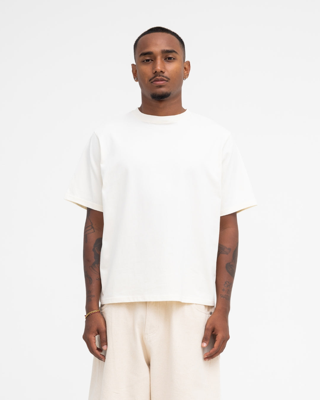 Cropped Basic Tee (Off White)