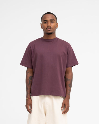 Cropped Basic Tee (Burgundy)