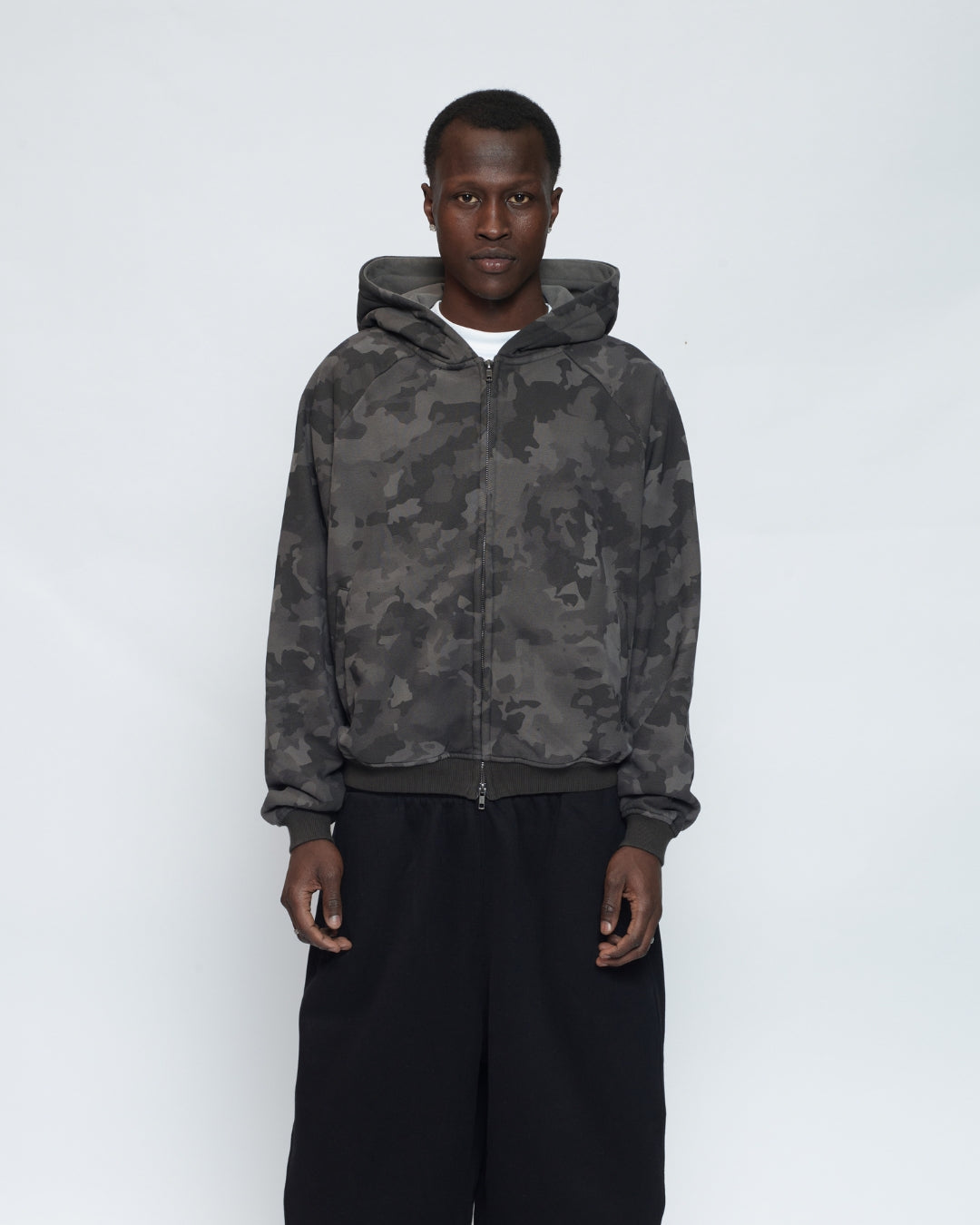 Zip Up Hoodie (Dark Camo)