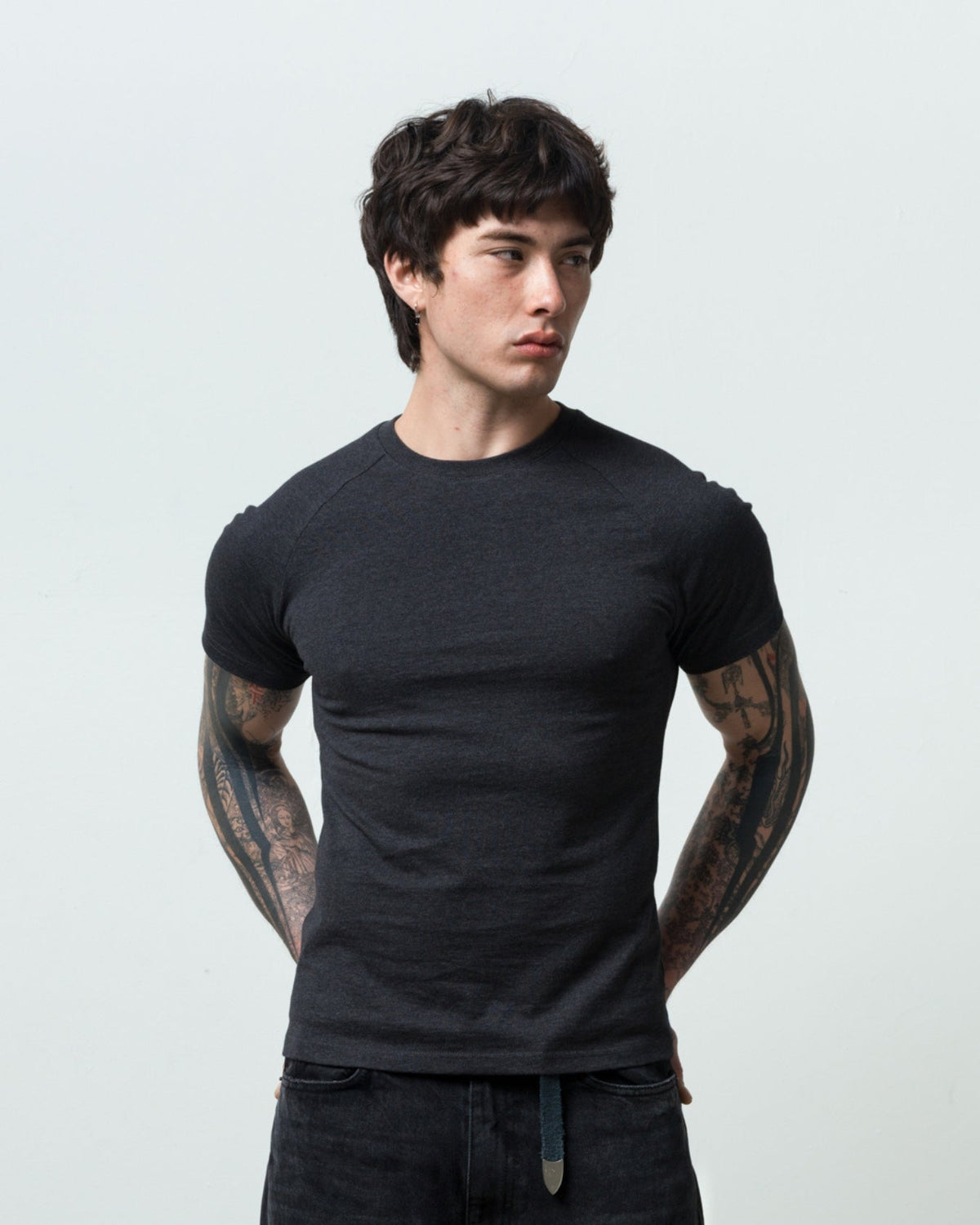Fitted Raglan Tee (Dark Grey)