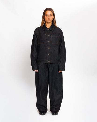 Baggy Raw Denim (Blue Black)