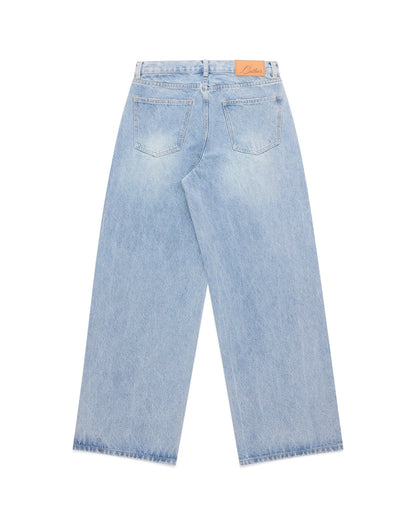 Wide Leg Jeans (Washed Blue)