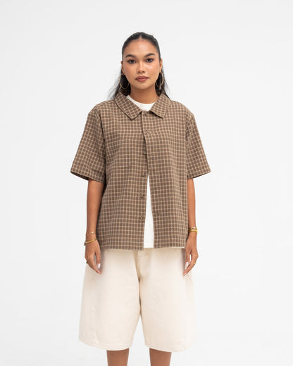 Short Sleeve Shirt (Olive Plaid)