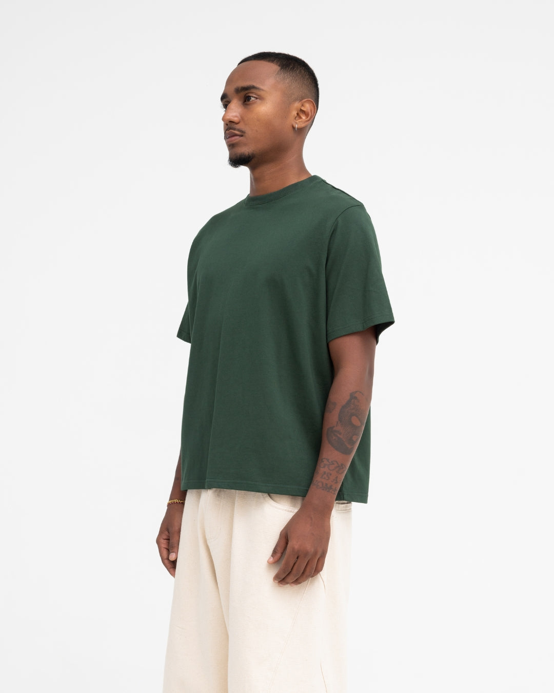 Cropped Basic Tee (Forest Green)
