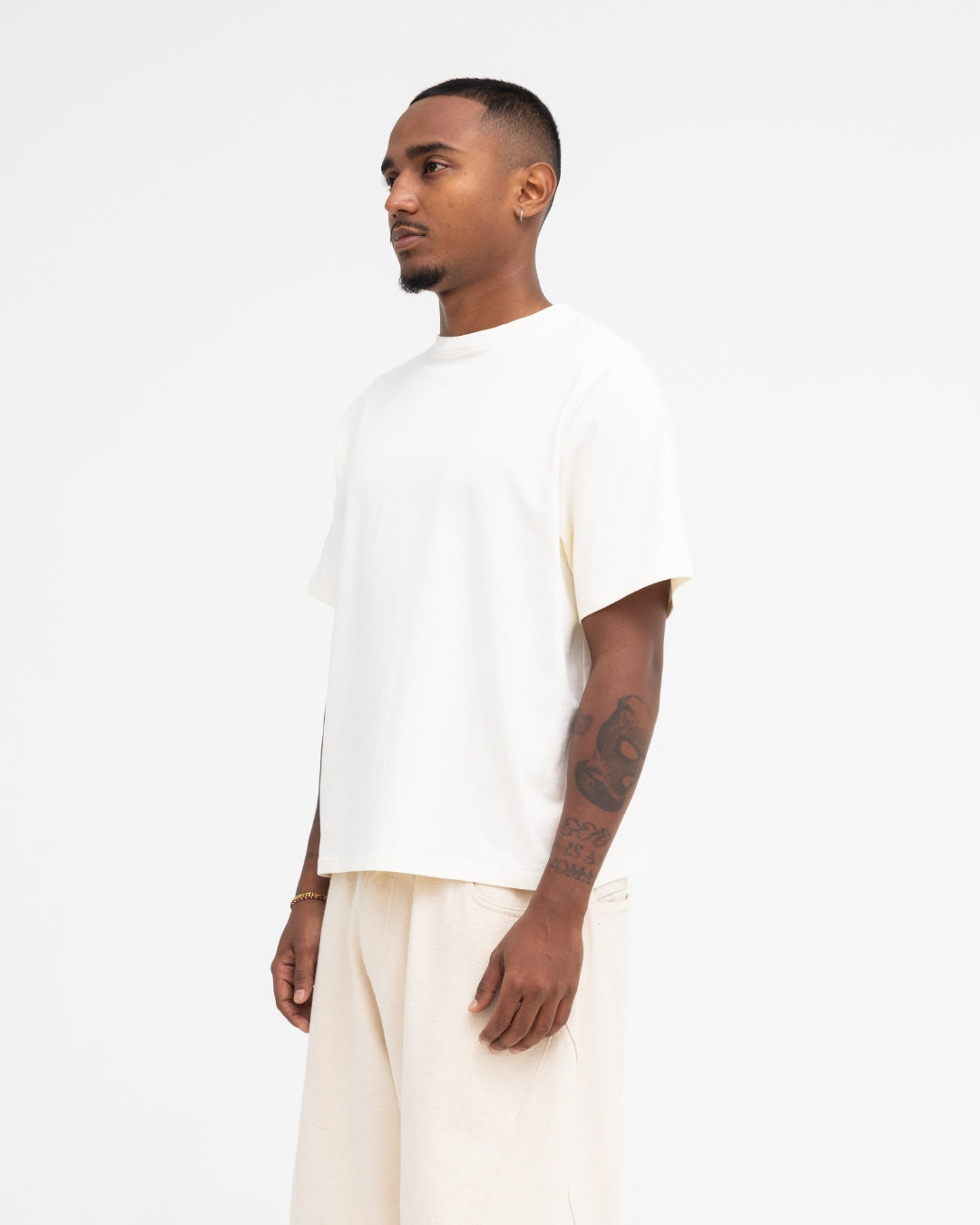 Cropped Basic Tee (Off White)