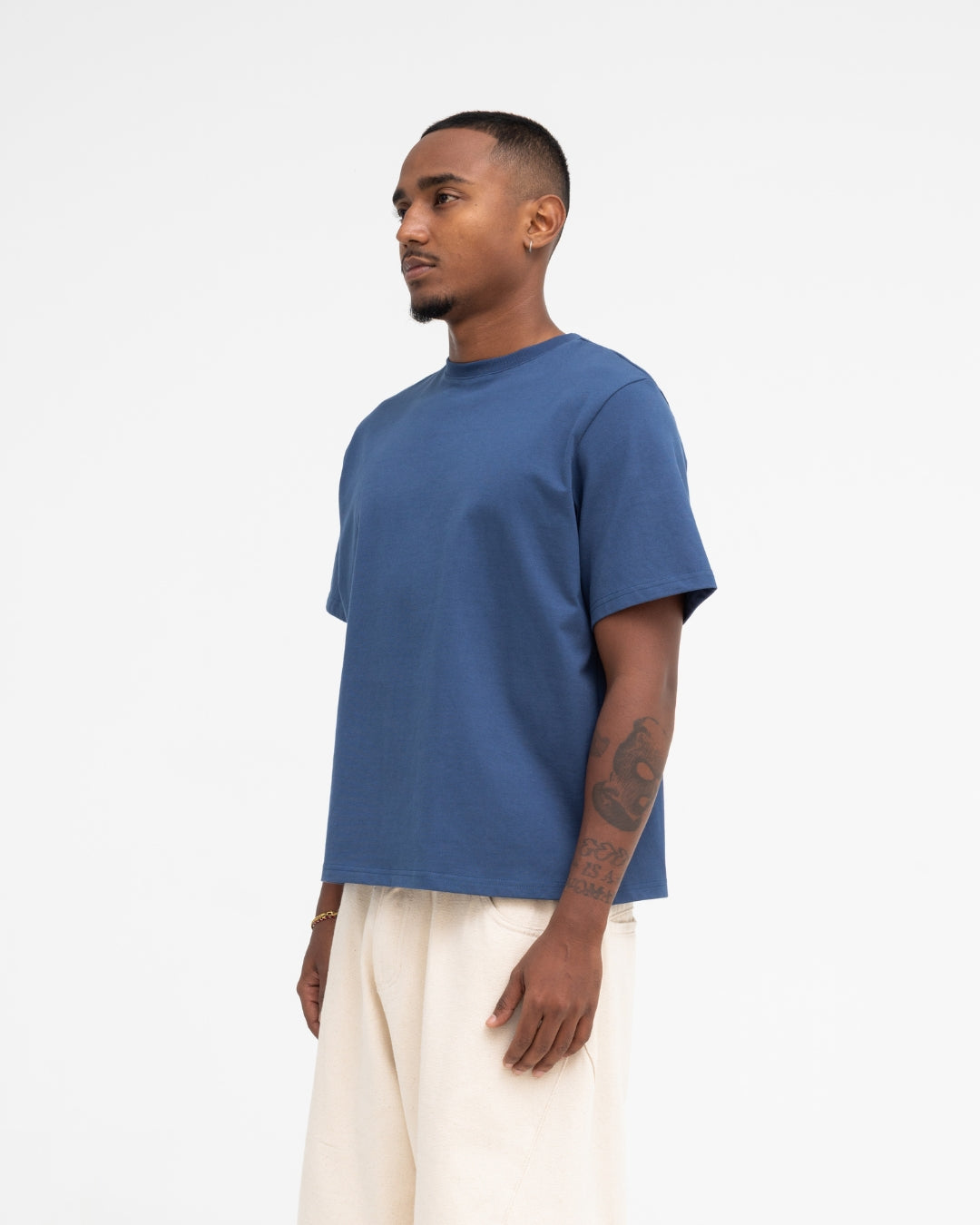 Cropped Basic Tee (Navy)