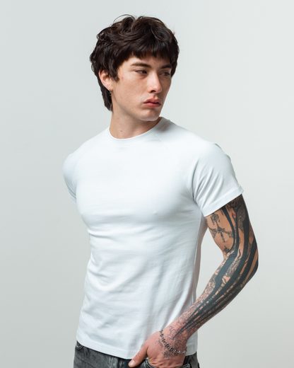 Fitted Raglan Tee (White)