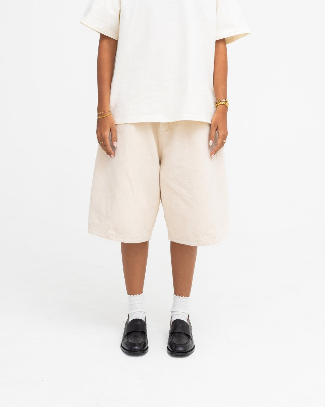 Baggy Panel Shorts (Ecru)