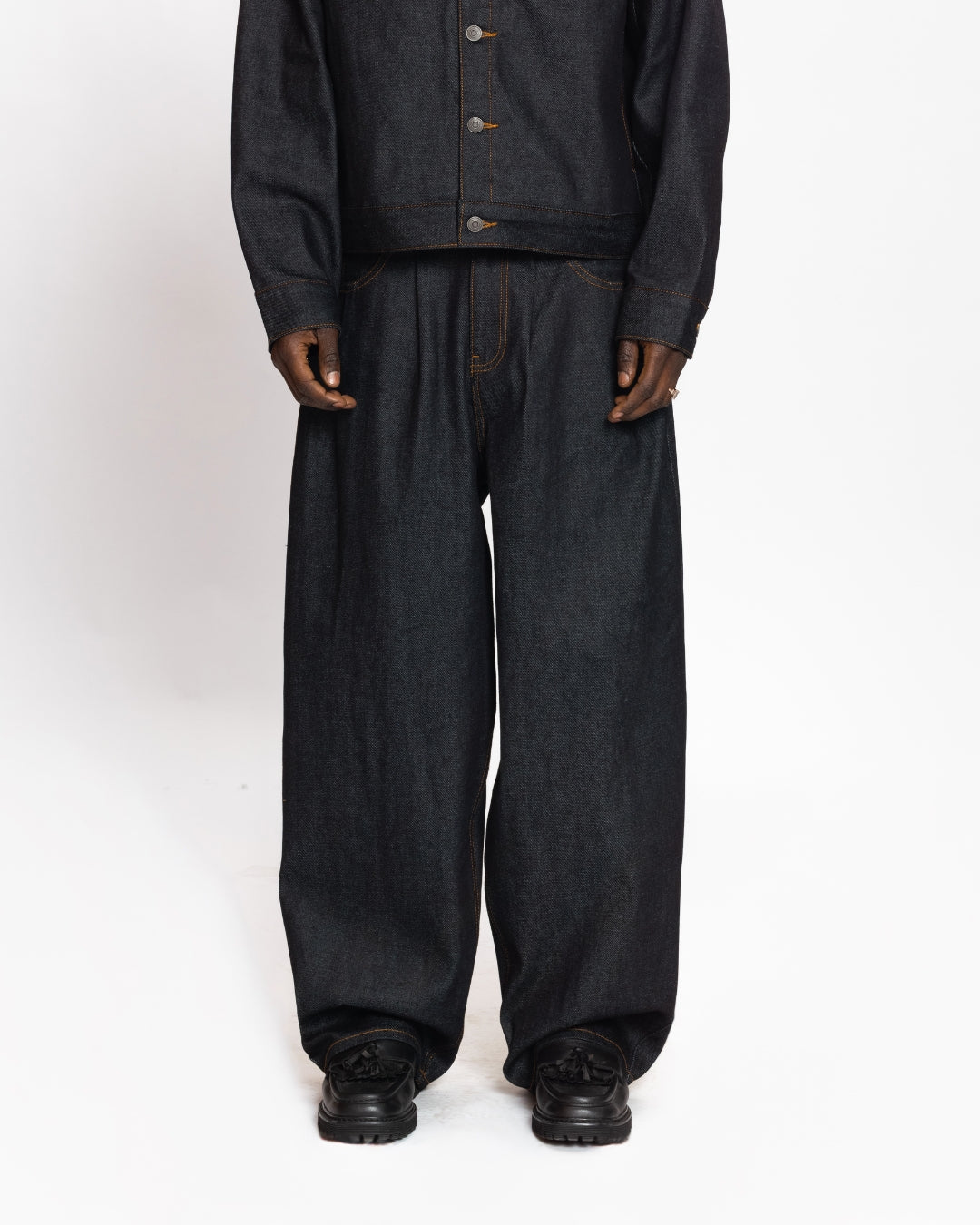 Baggy Raw Denim (Blue Black)