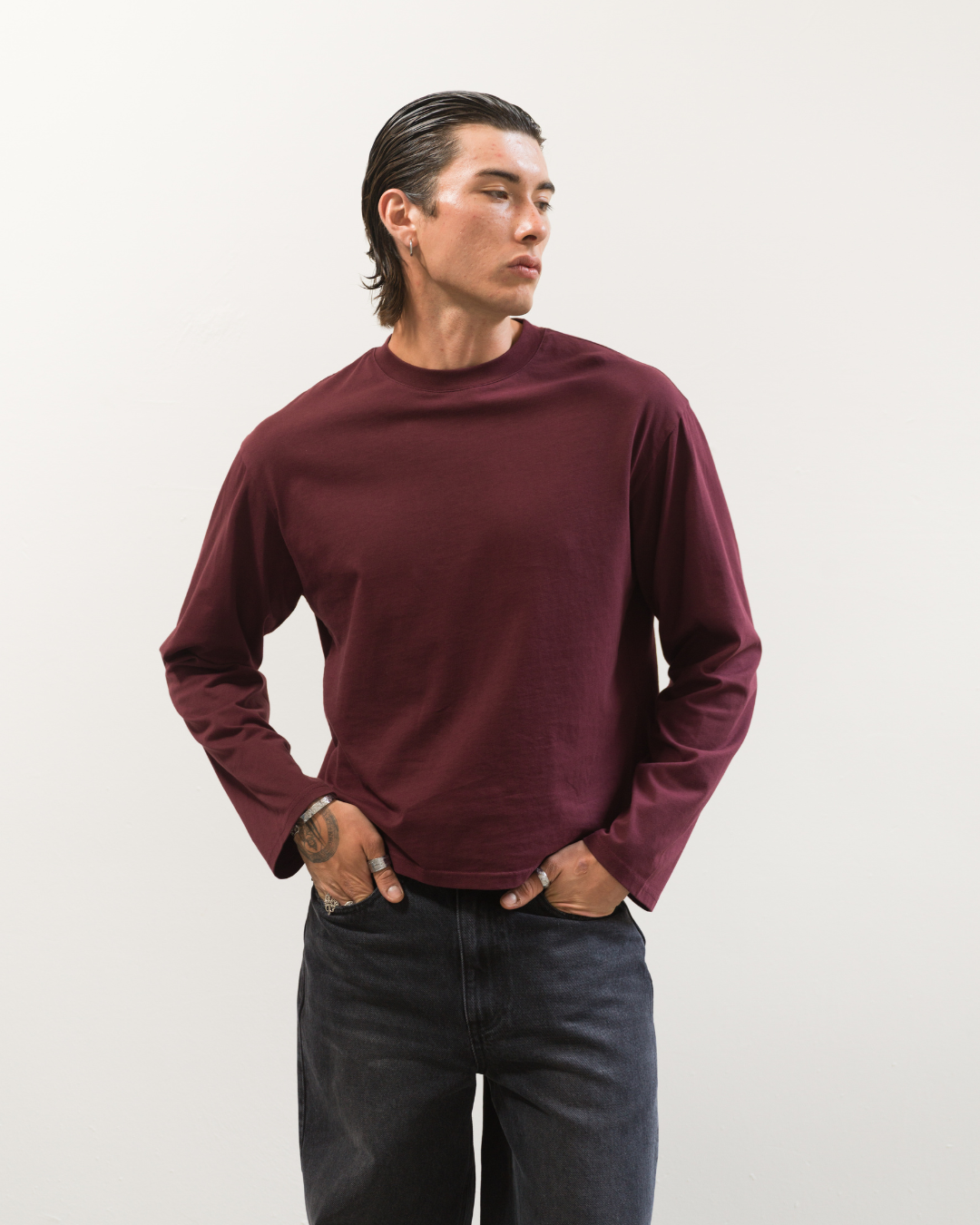 Long Sleeve Tee (Burgundy)