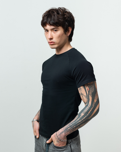 Fitted Raglan Tee (Black)