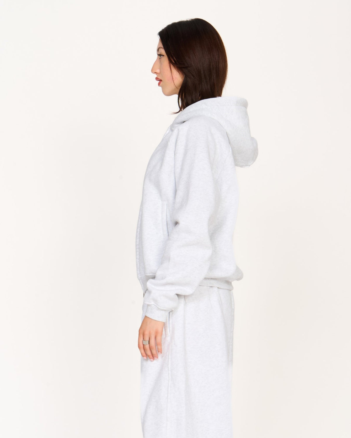 Zip Up Hoodie (Marle White)