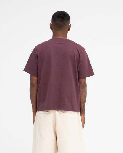 Cropped Basic Tee (Burgundy)