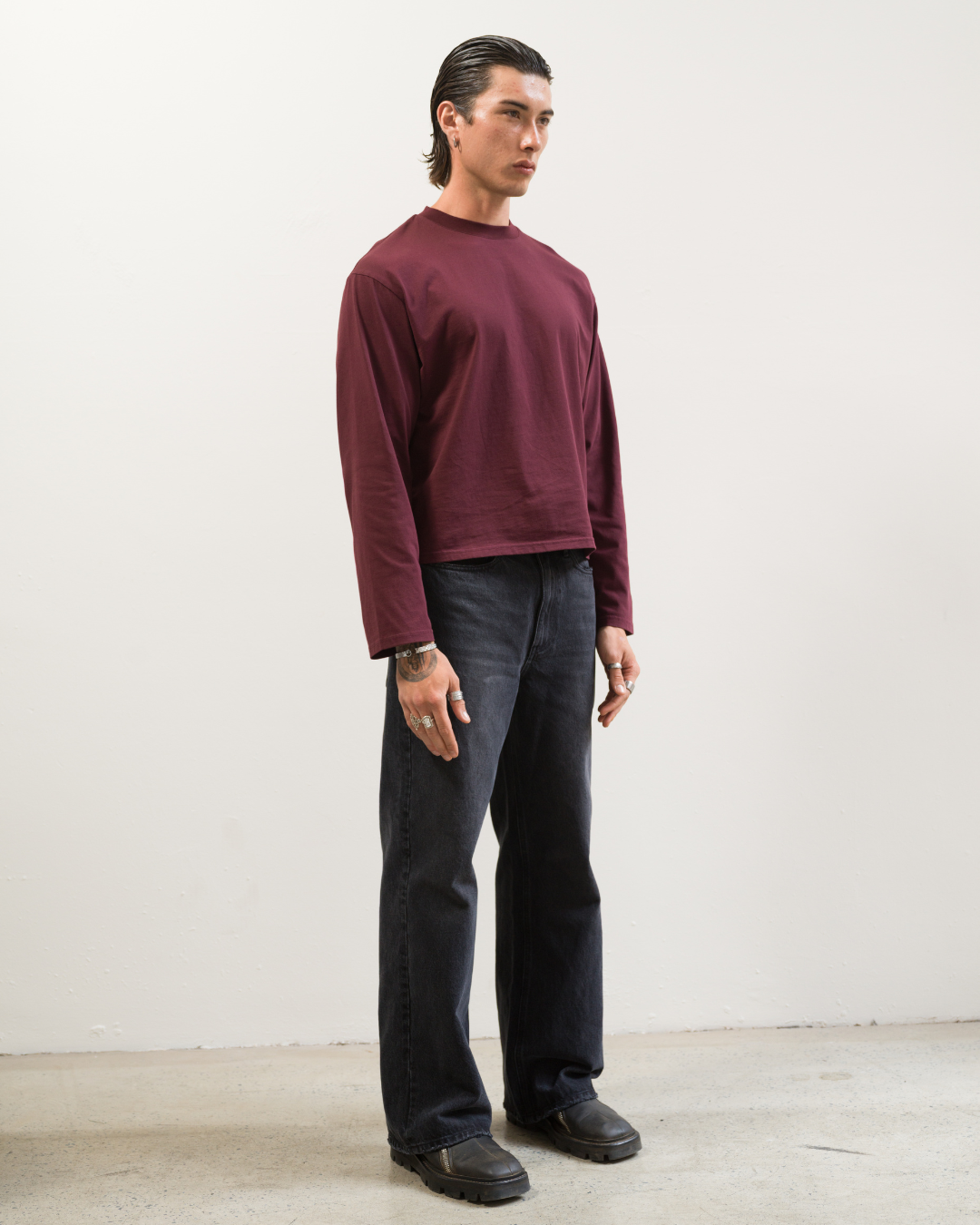 Long Sleeve Tee (Burgundy)
