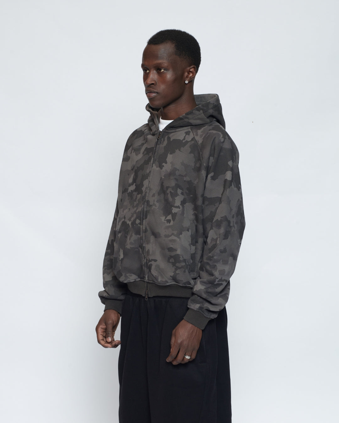 Zip Up Hoodie (Dark Camo)