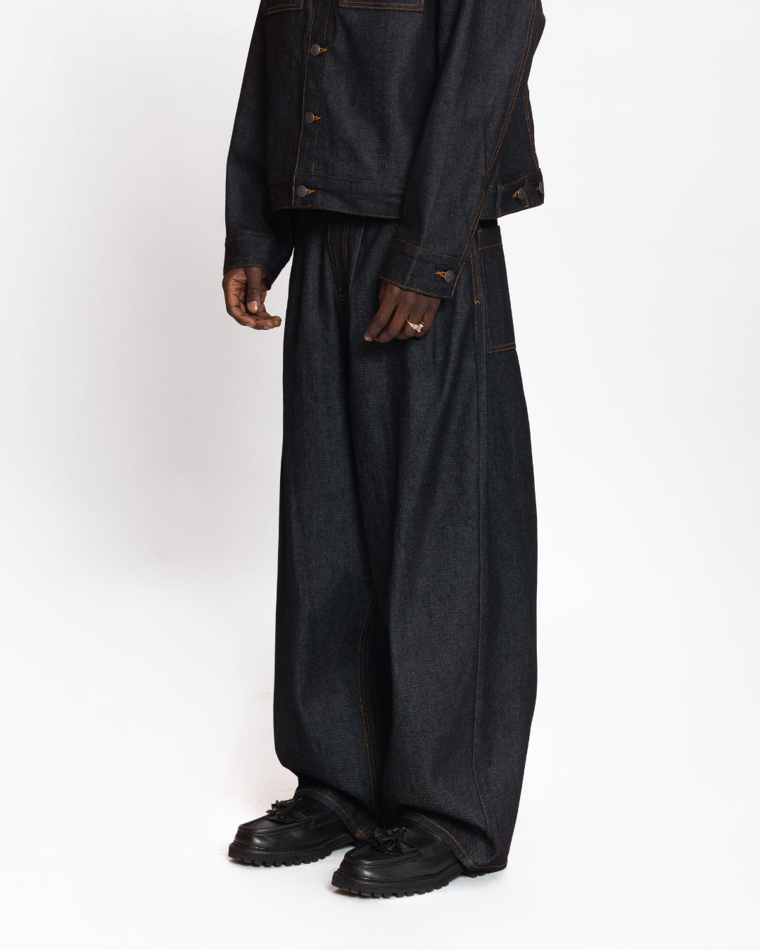Baggy Raw Denim (Blue Black)