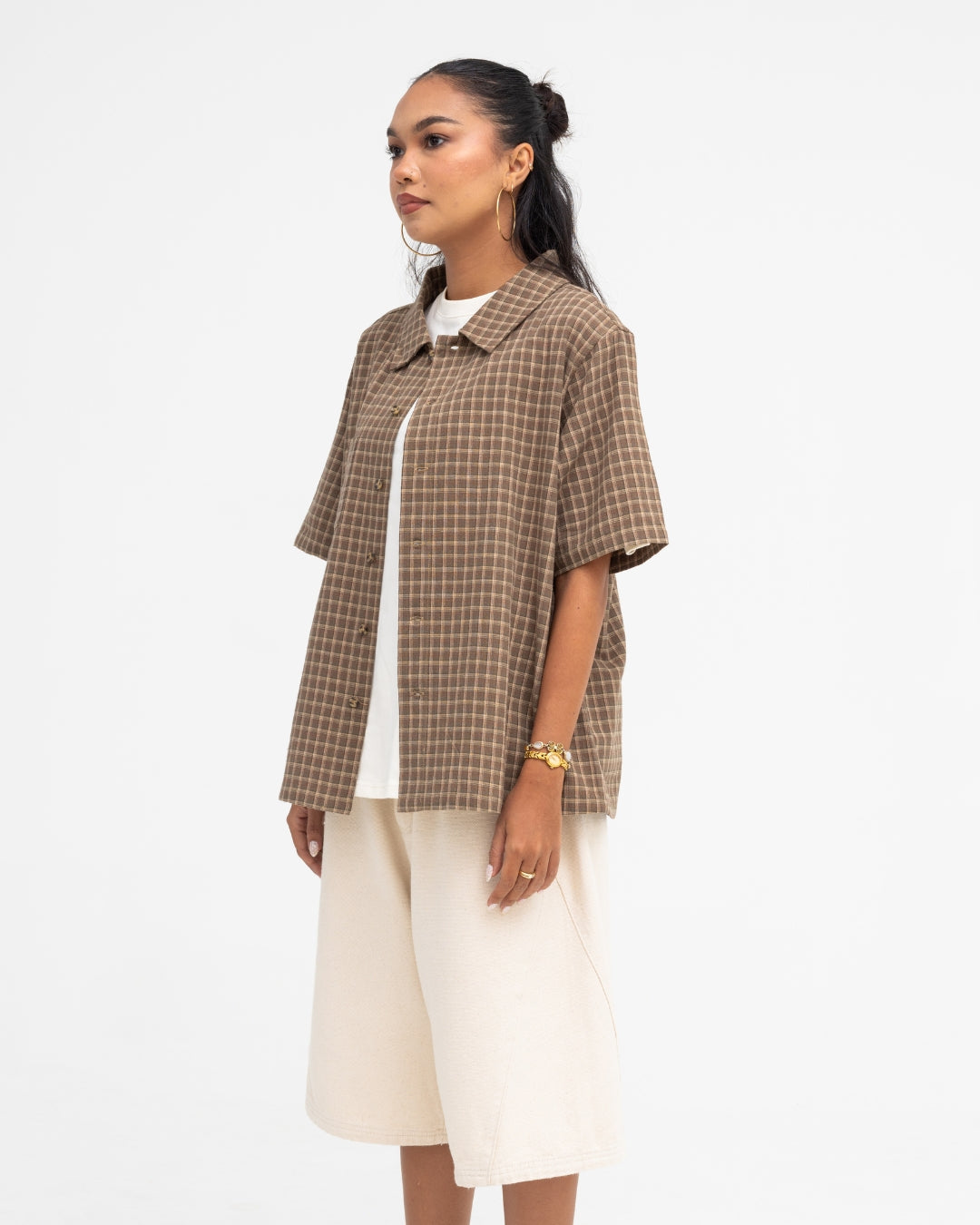 Short Sleeve Shirt (Olive Plaid)