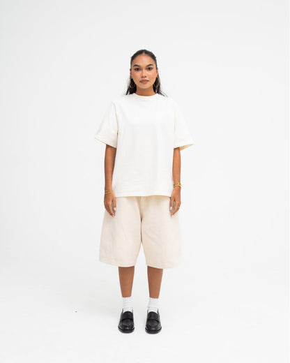 Cropped Basic Tee (Off White)