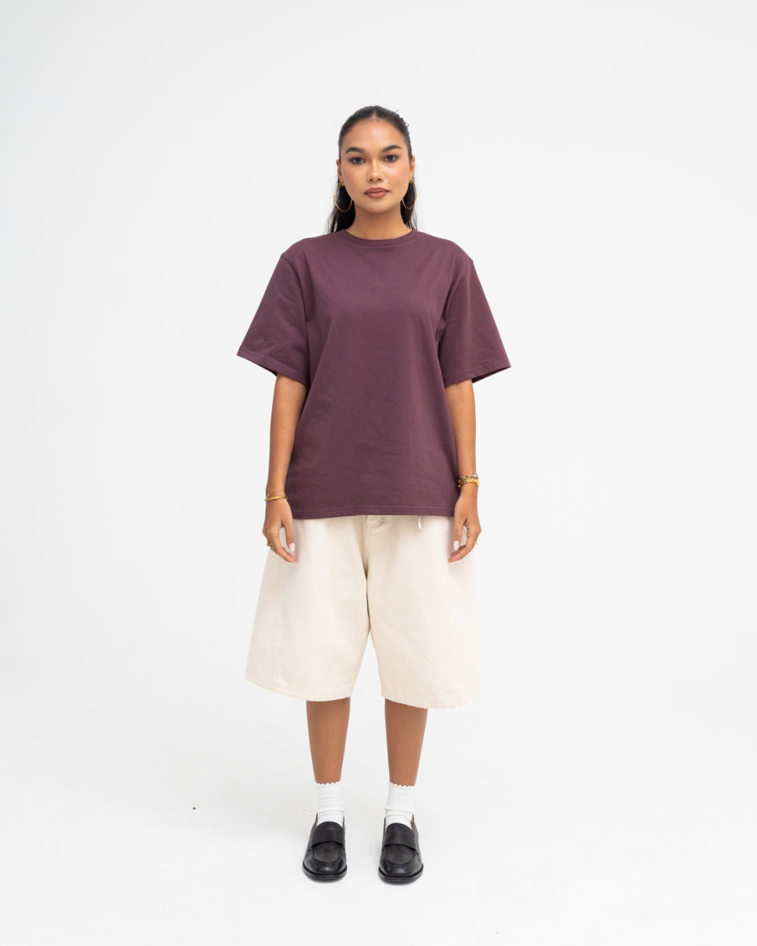 Cropped Basic Tee (Burgundy)