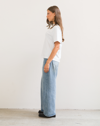 Wide Leg Jeans (Washed Blue)