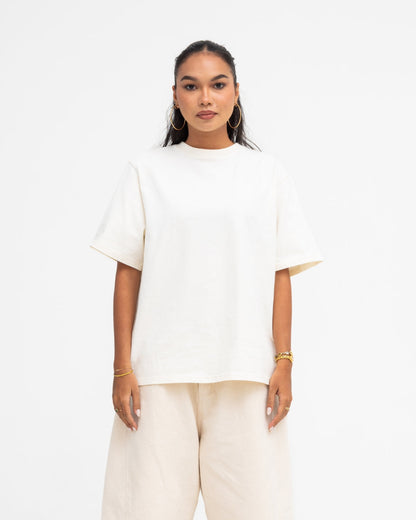 Cropped Basic Tee (Off White)