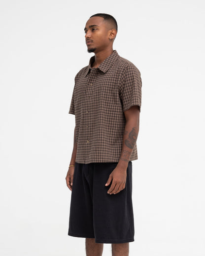 Short Sleeve Shirt (Brown Plaid)