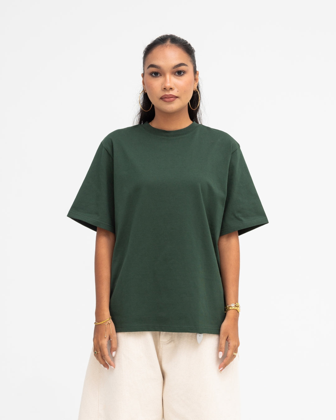 Cropped Basic Tee (Forest Green)