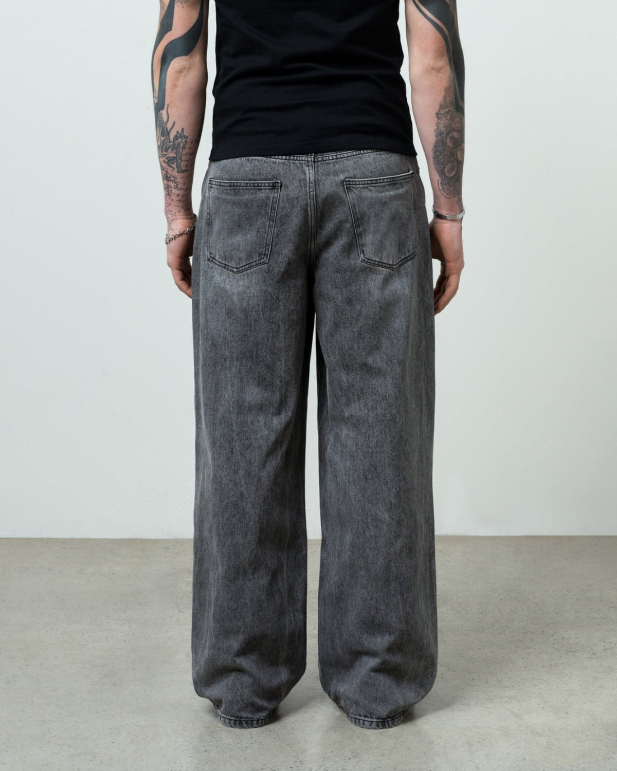 Wide Leg Jeans (Grey)