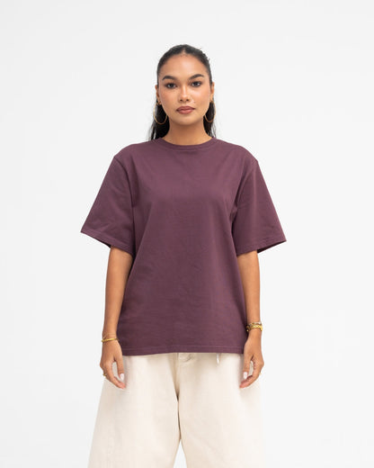 Cropped Basic Tee (Burgundy)