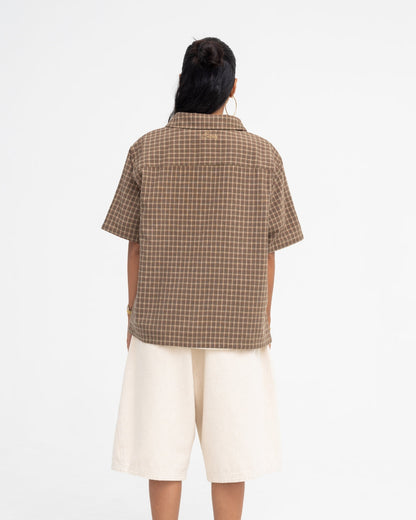 Short Sleeve Shirt (Olive Plaid)