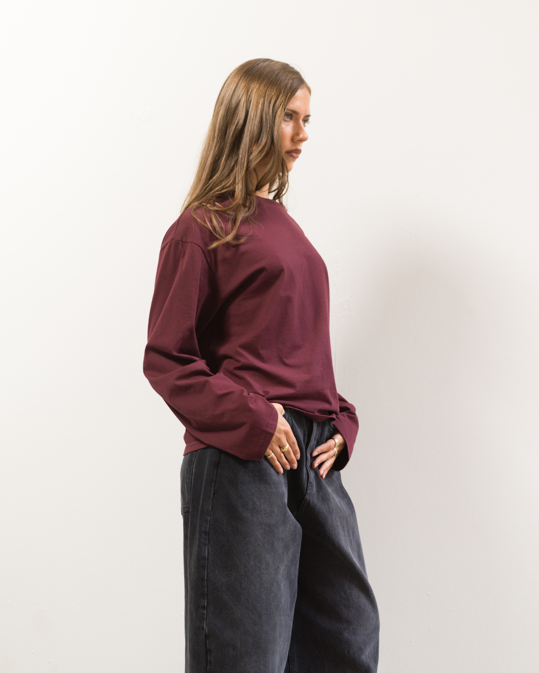 Long Sleeve Tee (Burgundy)