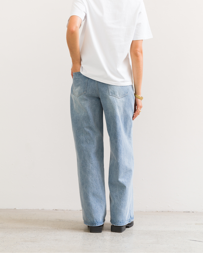 Wide Leg Jeans (Washed Blue)