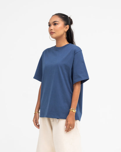 Cropped Basic Tee (Navy)