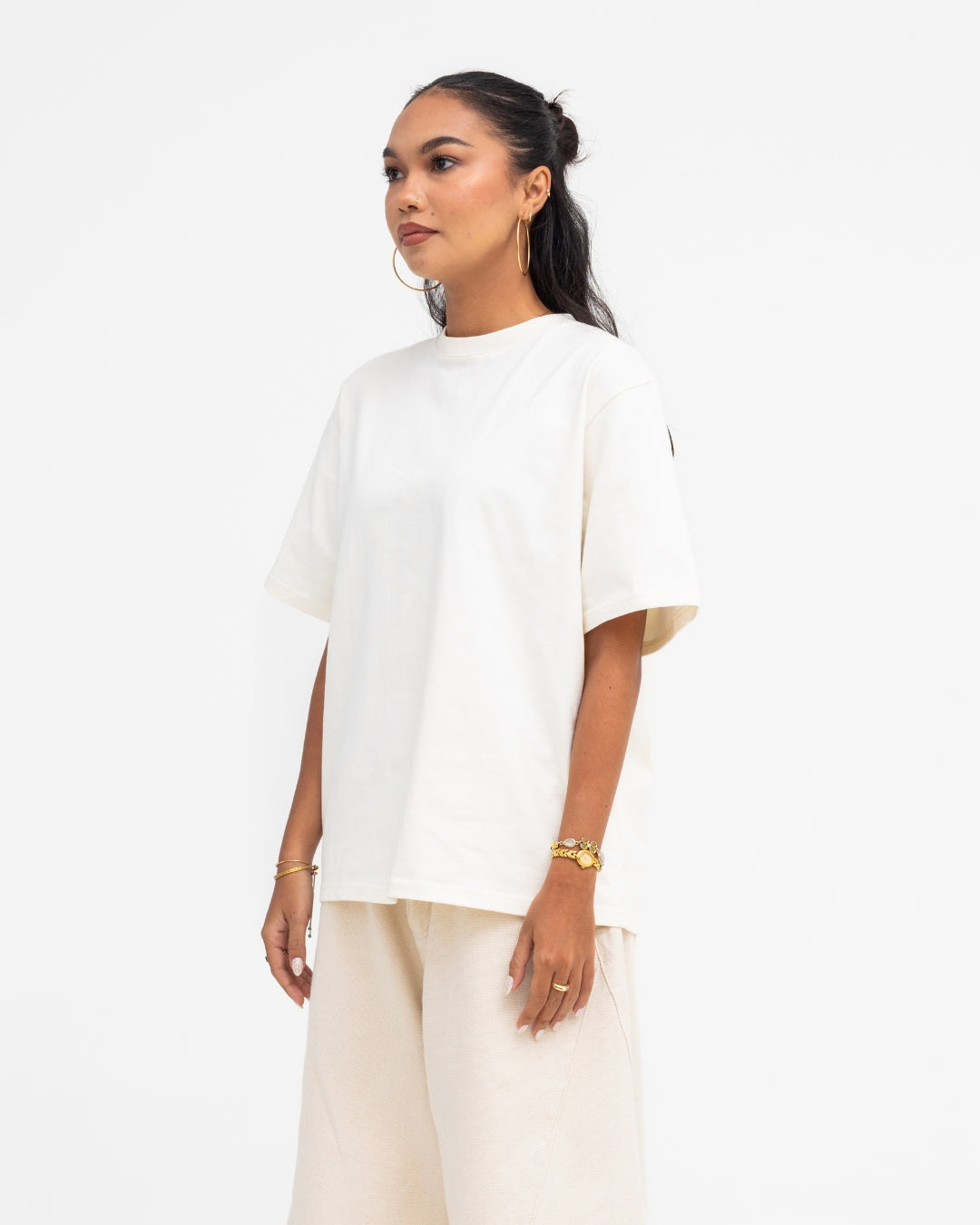 Cropped Basic Tee (Off White)